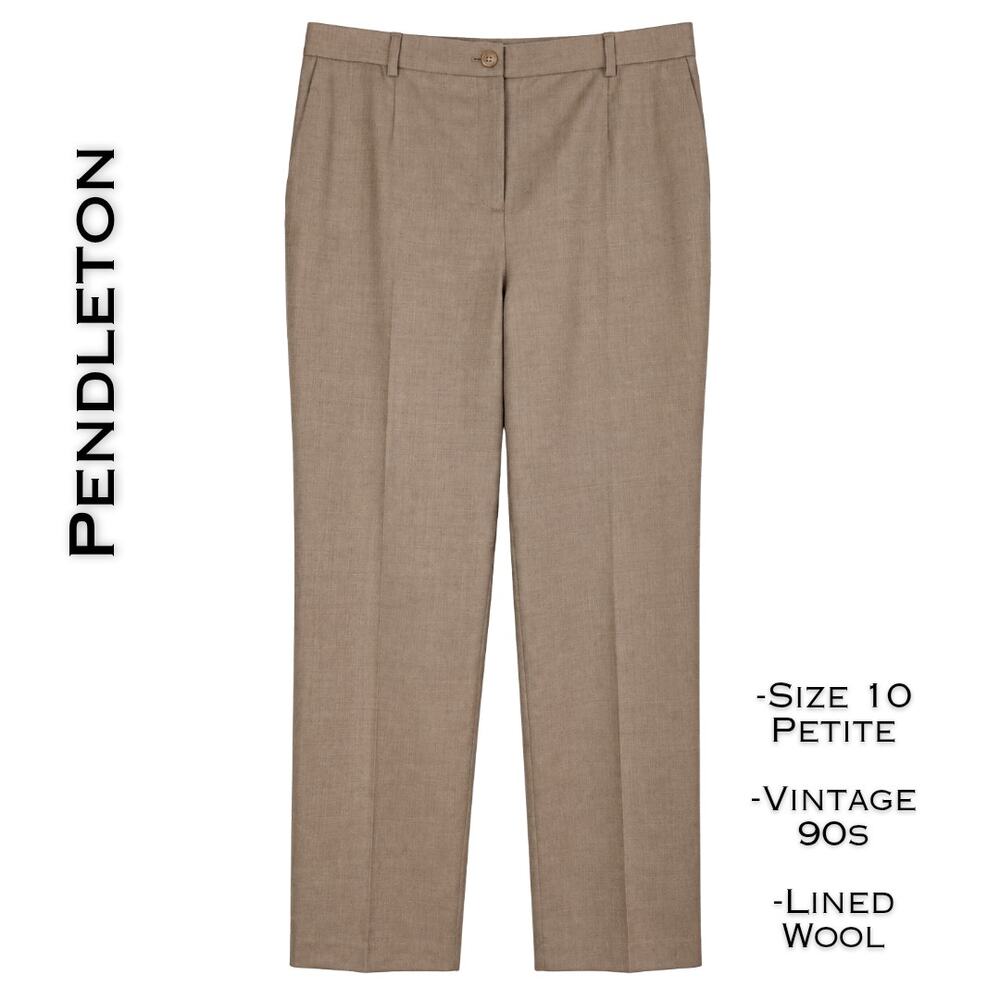 Pendleton Dress Pants 10 Petite Camel Tan Wool Blend High Rise Straight Career